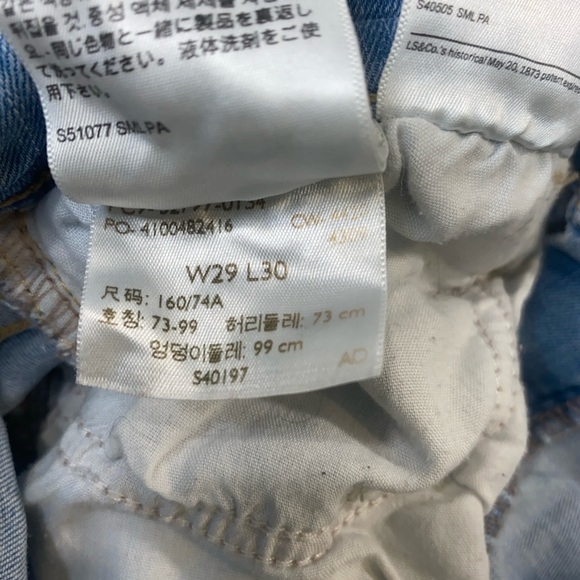 Levi's Classic Blue Straight Leg Jeans with Distressed Details - Picture 7 of 12